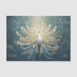 ピーコック開花、白い羽、エレガンス 薄葉紙