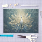 ピーコック開花、白い羽、エレガンス 薄葉紙 (クラフト)