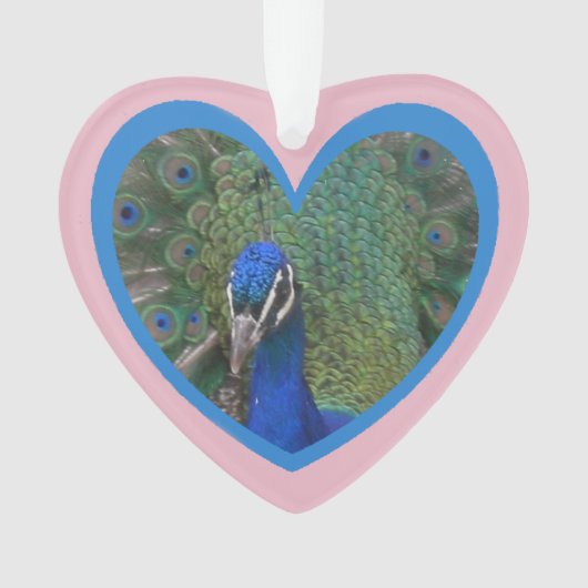 ピーコック顔のハートCust.オーナメント オーナメント (正面)