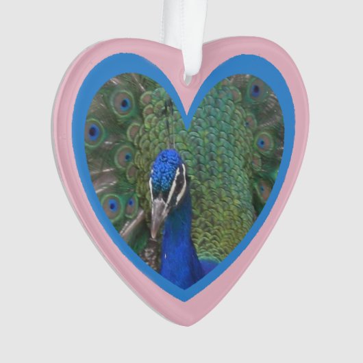 ピーコック顔のハートCust.オーナメント オーナメント (正面)