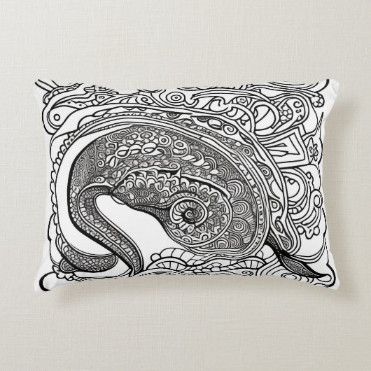 ピーコック顔 アクセントクッション (正面)