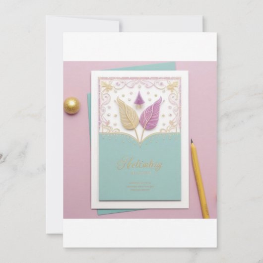 ピーコック飾結婚式招待状 招待状 (裏面)