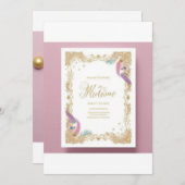 ピーコック飾結婚式招待状 招待状 (正面/裏面)