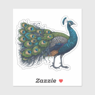 ピーコック鳥のカスタムカットのビニールシール シール