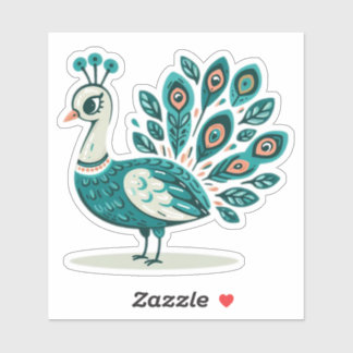 ピーコック鳥のカスタムカットのビニールシール シール