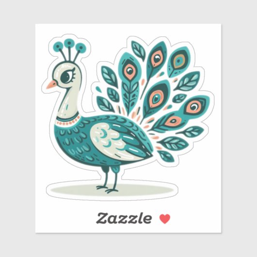 ピーコック鳥のカスタムカットのビニールシール シール (シート)