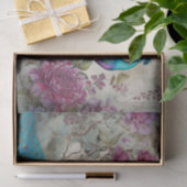 ピーコック鳥のカラフルフローラ背景の分離 薄葉紙 (ギフト)