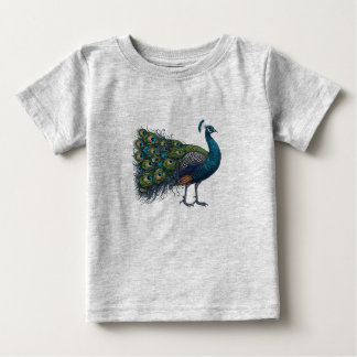ピーコック鳥ベビー素晴らしジャージーTシャツ ベビーTシャツ