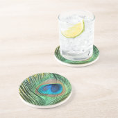 ピーコック黄色のキラキラがまだ生きている コースター (側面)