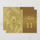 ピーコック黄金の羽根テーブル番号 ポストカード (正面/裏面)