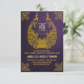 ピーコック1920sアールデコ結婚式招待状 招待状 (スタンド正面)