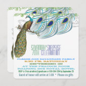 ピーコック70thまたは任意の年の誕生日パーティー 招待状 (正面/裏面)