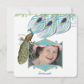 ピーコック70thまたは任意の年の誕生日パーティー 招待状 (裏面)