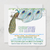 ピーコック70thまたは任意の年の誕生日パーティー 招待状 (正面)