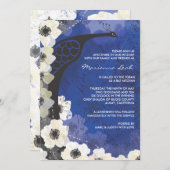 ピーコック&アネモネフラワーズバルミツワー招待状 招待状 (正面/裏面)