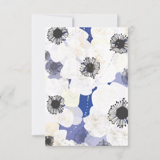 ピーコック&アネモネ花結婚式パーティーカード 招待状 (裏面)