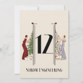 ピーコック アートデコ フレア クリスマス テーブルナンバー 12 (正面)