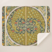 ピーコック アートヌーボー スタイル 輪郭 繊細 デザイン シェルパブランケット (正面(横))