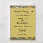 ピーコック アールヌーボー スタイル 輪郭 繁複雑 デザイン 招待状 (正面)