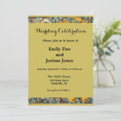 ピーコック アールヌーボー スタイル 輪郭 繁複雑 デザイン 招待状 (スタンド正面)