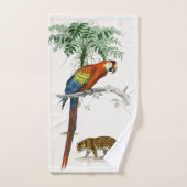 ピーコック、オウム、象by D'Orbigny バスタオルセット (ハンドタオル)