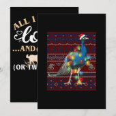 ピーコック クリスマス ライト ダサい スウェーター ヤギ 愛好家 招待状 (正面/裏面)