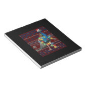 ピーコック クリスマス ライト ダサい セーター ヤギ 愛好家 ノートパッド (アングル)