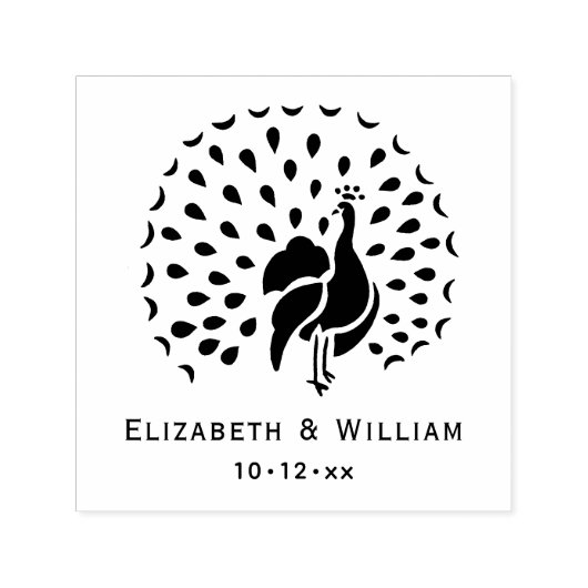 ピーコック シルエット #1 花嫁 花婿 カップル セルフインキングスタンプ (デザイン)