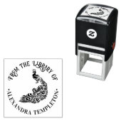 ピーコック シルエット #4 “From the Library of” 名前 セルフインキングスタンプ (インサイチュ)