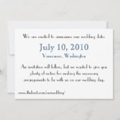 ピーコック セーブ・ザ・デートのアナウンス セーブザデート (裏面)