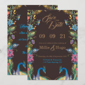 ピーコック・ゼム ウェディングインビテーション 招待状 (正面/裏面)