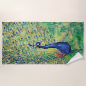 ピーコック – ビーチタオル (正面)