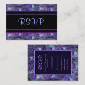 ピーコック フィザーリス パープル - 返信ください エンクロージャーカード (正面/裏面)