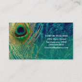 ピーコック フェアー ブルー ティール ゴールド ボヘミアンチック グラム 名刺 (裏面)