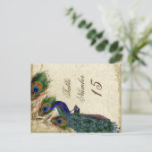 ピーコック&フェザーズ フォーマル ウェディング テーブル ナンバー ポストカード (スタンド正面)