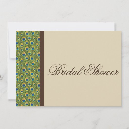 ピーコック·フェザーズ·ブライダモダンル·シャワーの招待 招待状 (正面)