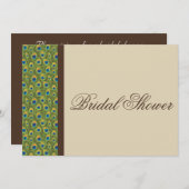 ピーコック·フェザーズ·ブライダモダンル·シャワーの招待 招待状 (正面/裏面)