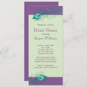 ピーコック·フェザーズ·ブライダル·シャワーの招待 招待状 (正面/裏面)
