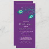 ピーコック·フェザーズ·ブライダル·シャワーの招待 招待状 (正面/裏面)