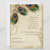 ピーコック&フェザーブライダルシャワーティーステンドカード 招待状 (裏面)