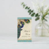 ピーコック&フェザー結婚のテーブルの座席エスコート プレイスカード (スタンド正面)