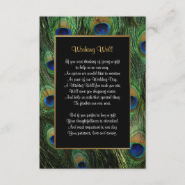 ピーコック フェザー ウェディング - ウィッシュ ウェル エンクロージャーカード