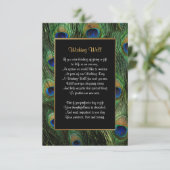 ピーコック フェザー ウェディング - ウィッシュ ウェル エンクロージャーカード (スタンド正面)