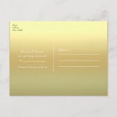 ピーコック フェザー ゴールド エキゾチック ボーホー セイブ ザ デート 案内ポストカード (裏面)