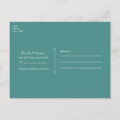 ピーコック フェザー ボヘミアンチック ウォーターカラー セーブ・ザ・デート 案内ポストカード (裏面)