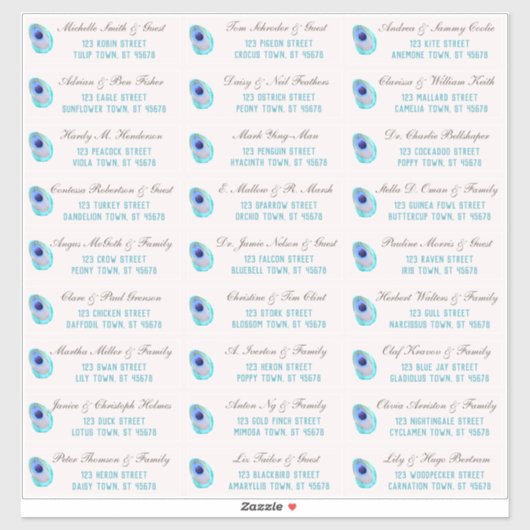 ピーコック フェザー モダン ウェディング ゲスト アドレス スティック シール (シート)