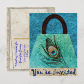 ピーコック フェザー 財布 ポストカード 招待状 (正面/裏面)