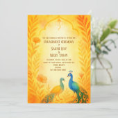 ピーコック フラワーのインド ヒンズー教婚約式 招待状 (スタンド正面)