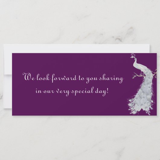 ピーコック/フラワーズボーディングパス結婚式招待状 招待状 (裏面)