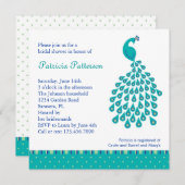 ピーコック ブライダルシャワーの招待状 招待状 (正面/裏面)